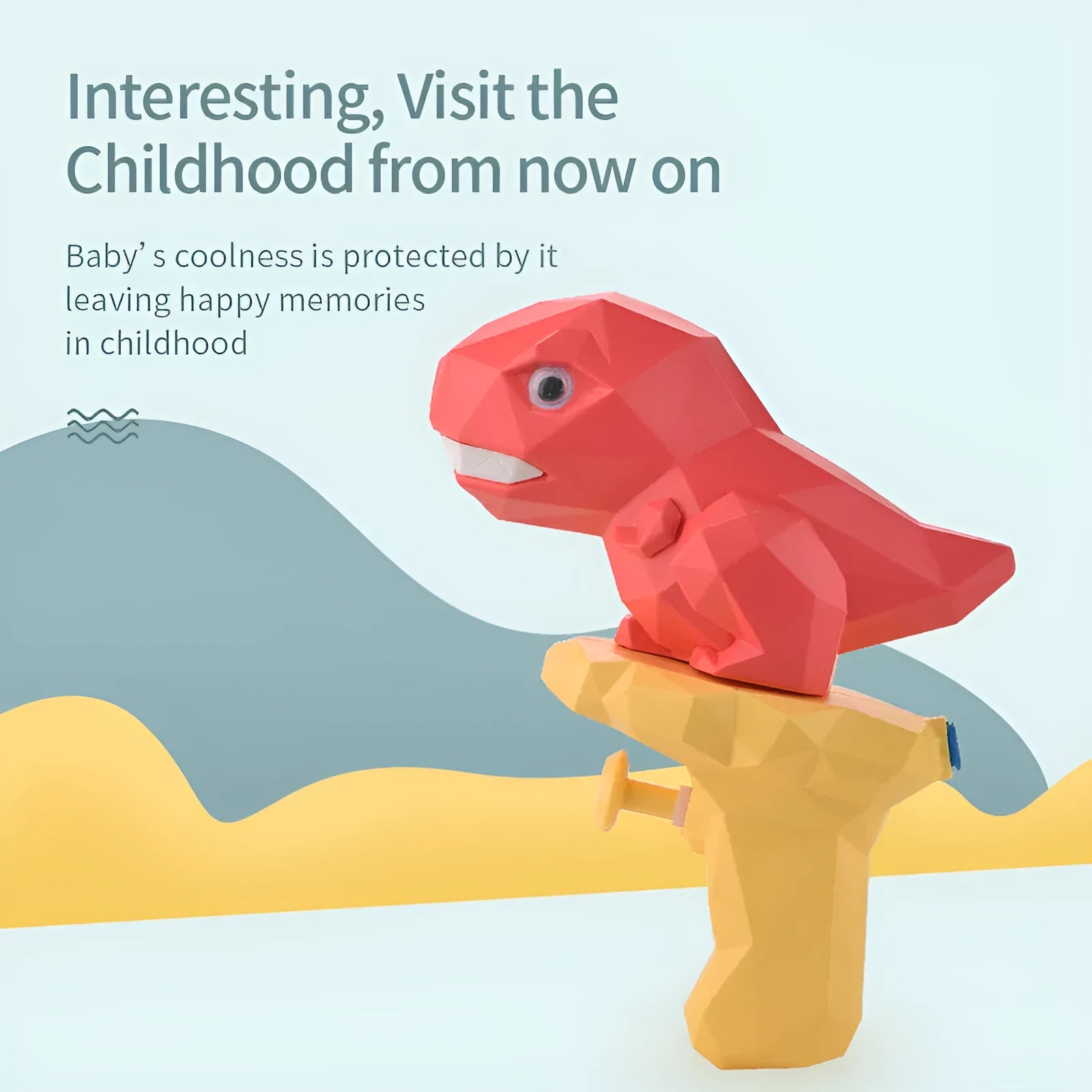 Plastic cartoon dinosaur water gun toy mini press spray in Tyrannosaurus style for children outdoor play