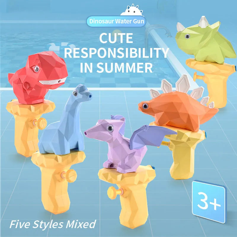 Plastic cartoon dinosaur water gun toy mini press spray in Tyrannosaurus style for children outdoor play