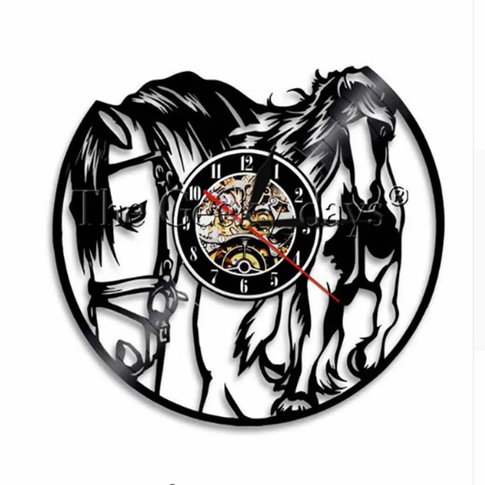 12 inch round black single-sided wall clock with quartz movement, pointer display, and 24-hour indication