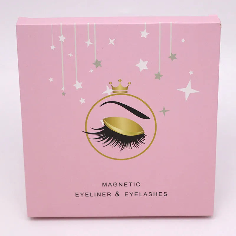 Magnetic eyelashes and eyeliner set with 5 pairs of false mink lashes in colour 003