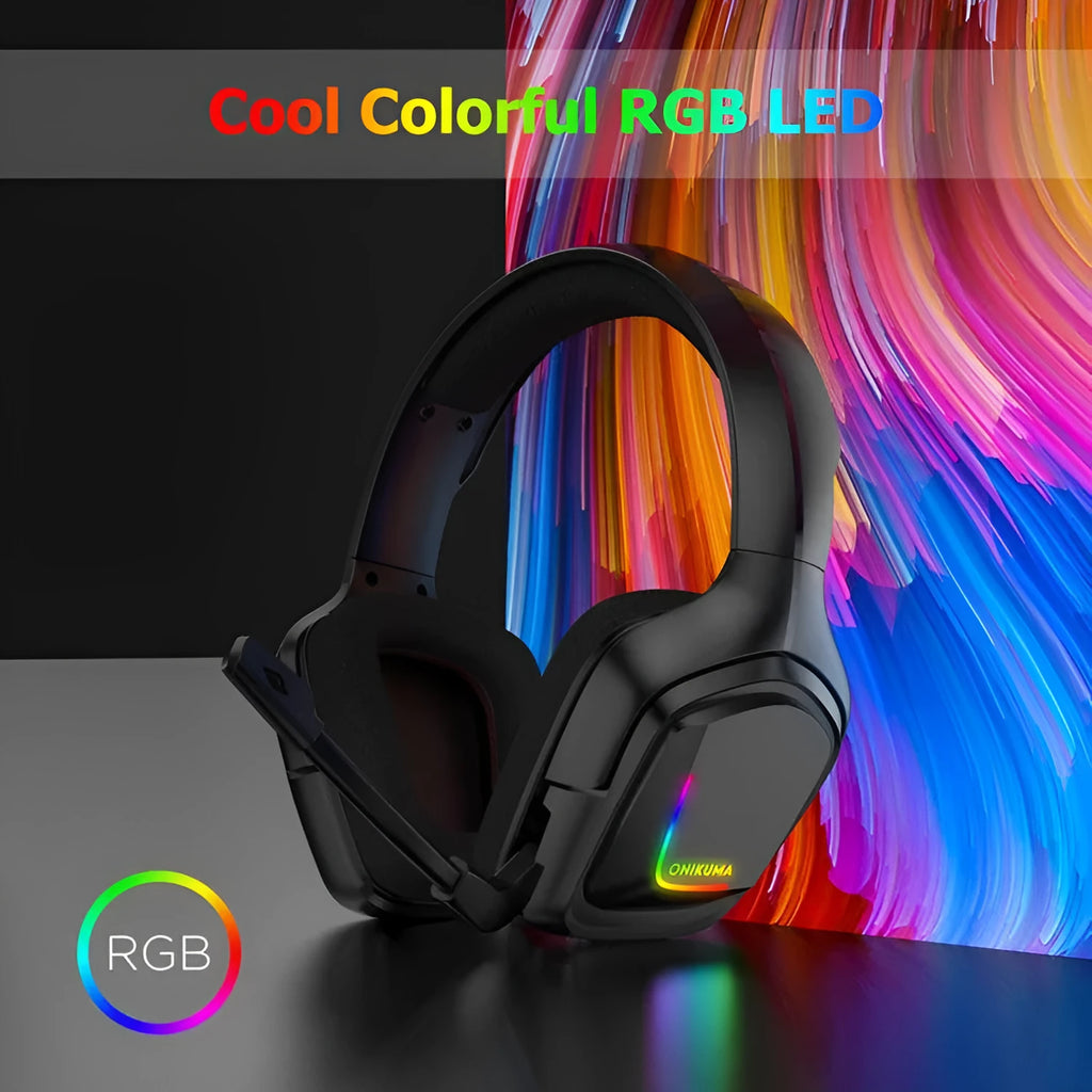 Head On black wired gaming headset with 40mm drivers and in-line microphone on a desk