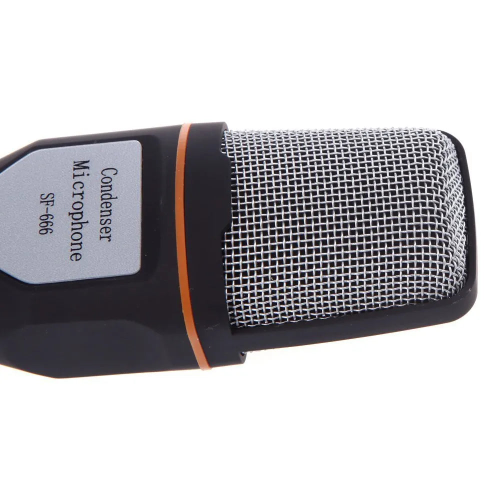 Black wired desktop microphone with adjustable mounting clip on a 1.85m cable.