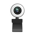 USB computer webcam with a ring of LED lights around the lens, on a 1.5 metre cable.