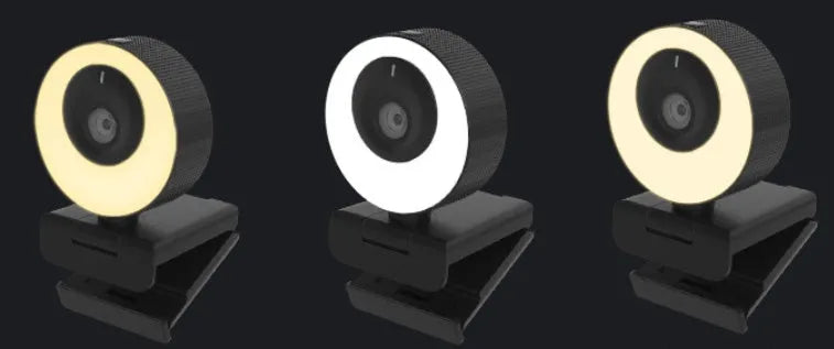 Black USB webcam with magnetic privacy cover, 1.7m cable, 1080p resolution and built-in microphone