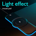 Wireless charging mouse pad in Black with fingerprint touch key and Micro USB port