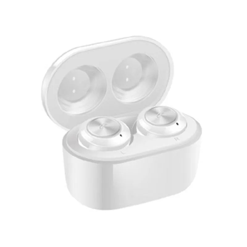A6 black and white true wireless Bluetooth headphones with noise cancelling feature