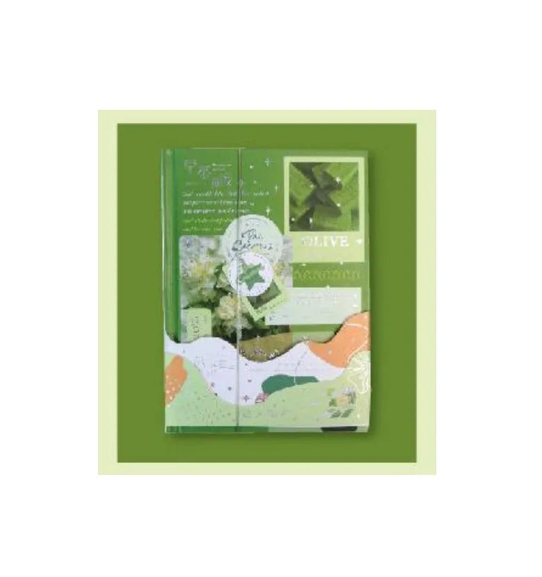 A5 hardcover notebook with PVC cover in one of four style designs, showing lay-flat wireless binding.