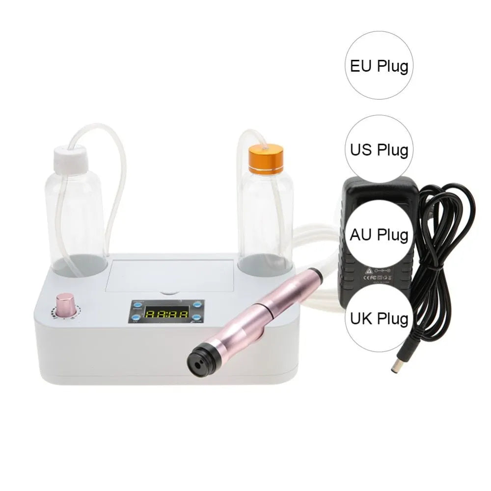 Portable oxygen spray hydro jet machine with bottle and crystal heads for blackhead removal and face cleansing