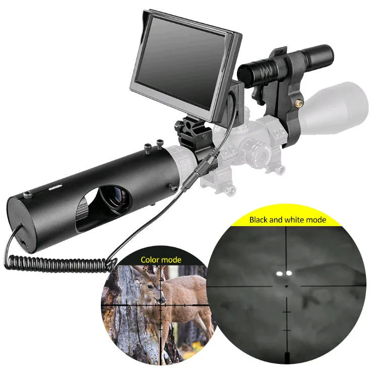 Digital night vision goggles with 5 inch LCD screen and infrared transmitter for 200 metre viewing distance