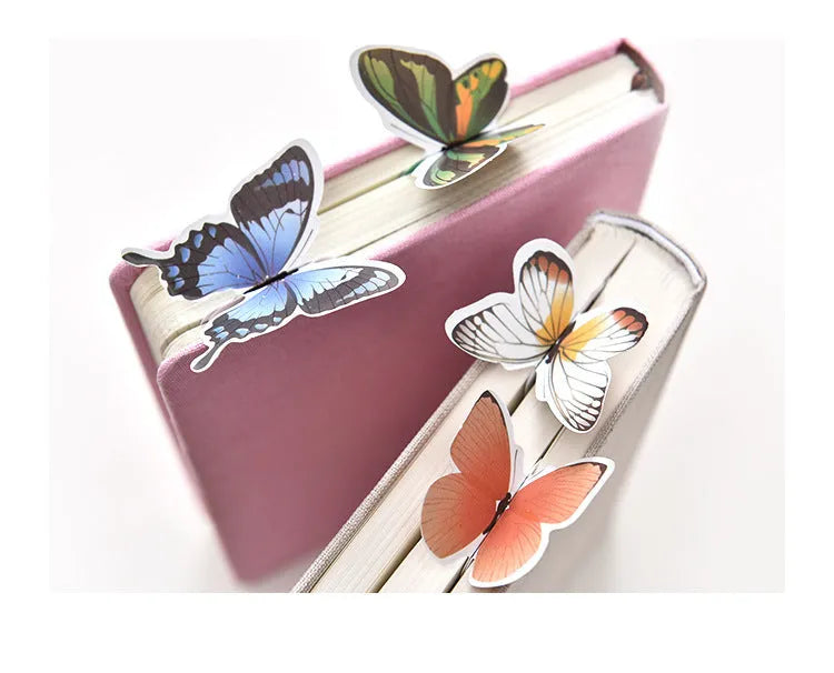 Butterfly图案 paper bookmark measuring 13.5cm by 5.5cm with Japanese and South Korean cute style design