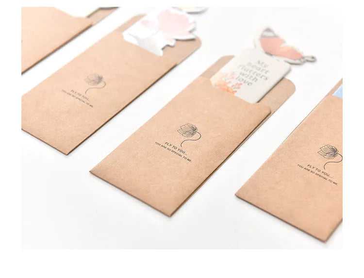 Butterfly图案 paper bookmark measuring 13.5cm by 5.5cm with Japanese and South Korean cute style design