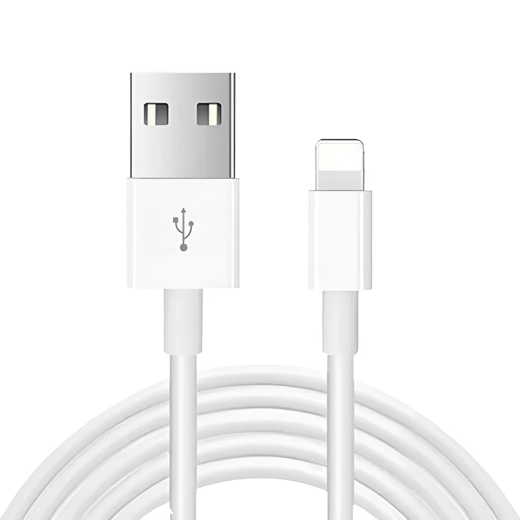 White 20W USB-C PD wall charger with a 1-metre USB-C cable for iPhone and iPad fast charging.