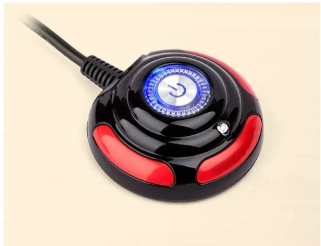 Black and red desktop computer power switch with reset button and 1.6m cable