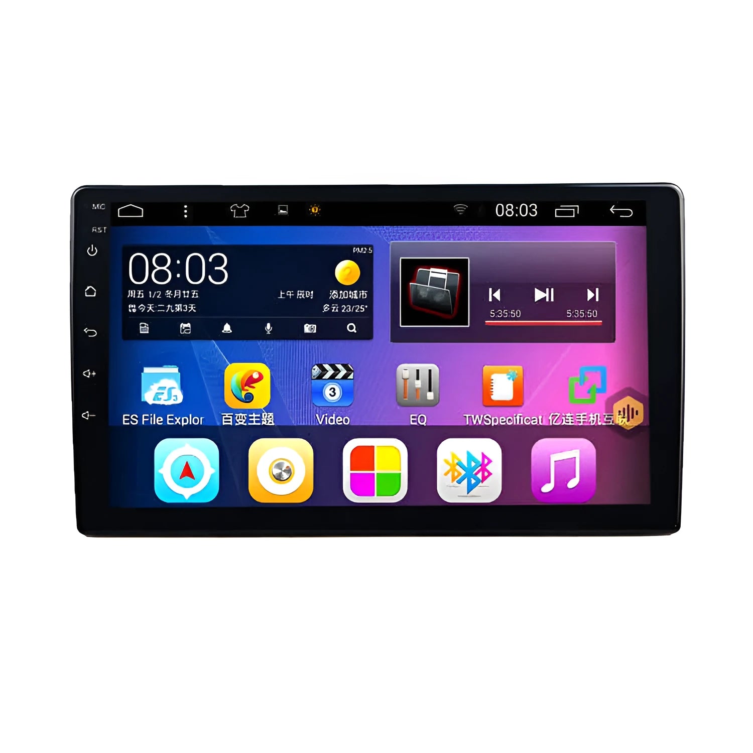 Large LCD rotating screen car navigator for GM vehicles with black housing and adjustable display