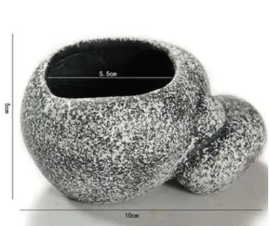 Ceramic simulation stone hydroponic pot with multiple holes for cichlid hideaway breeding in aquarium