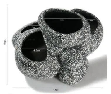 Ceramic simulation stone hydroponic pot with multiple holes for cichlid hideaway breeding in aquarium
