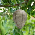 Paper beehive lantern with honeycomb structure, shown in assorted colours, measuring 22cm wide by 28cm high.