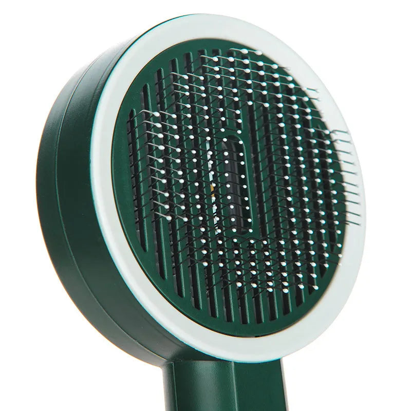 Hoopet 2-in-1 pet comb with UVC lamp in ivory white, olive green, or khaki yellow for cat and dog grooming