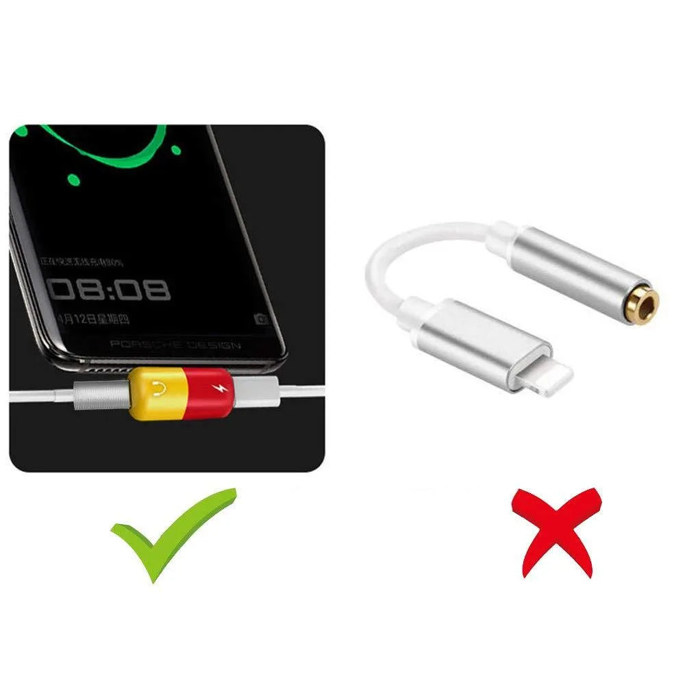 Blue Huawei phone case with integrated USB-C to 3.5mm audio and charging adapter port
