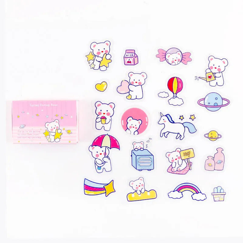 Little Haruhito Korean Ins Wind Box 20-piece stationery stickers in four animal designs