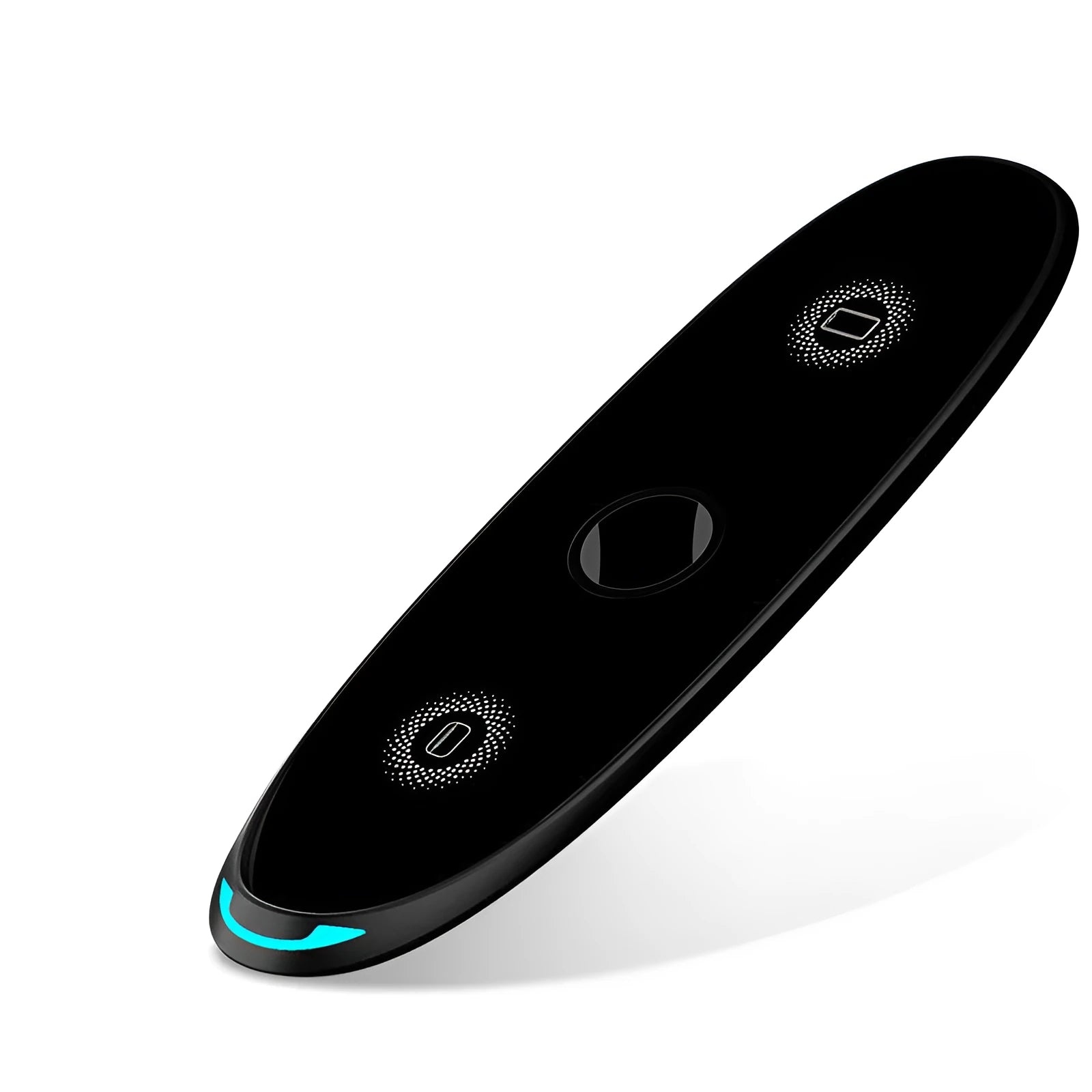 Three-in-one wireless charger with compact 220x70mm design for watch and headset in black finish
