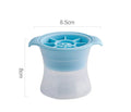 Silicone ice tray showing large hockey artefact and geometric round and pentagon ice cube moulds in assorted colours.