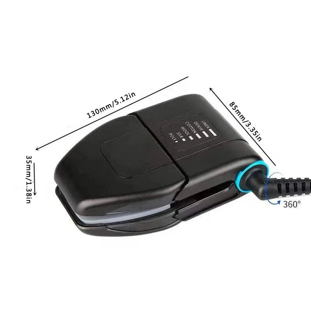 Portable travel folding mini electric iron with mechanical controls and dual temperature settings