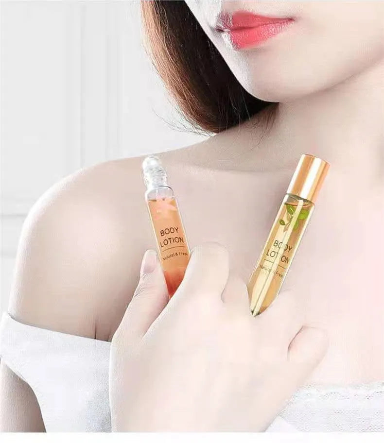 Mengxilan 12ml roll-on deodorant antiperspirant in green and pink with compact bottle