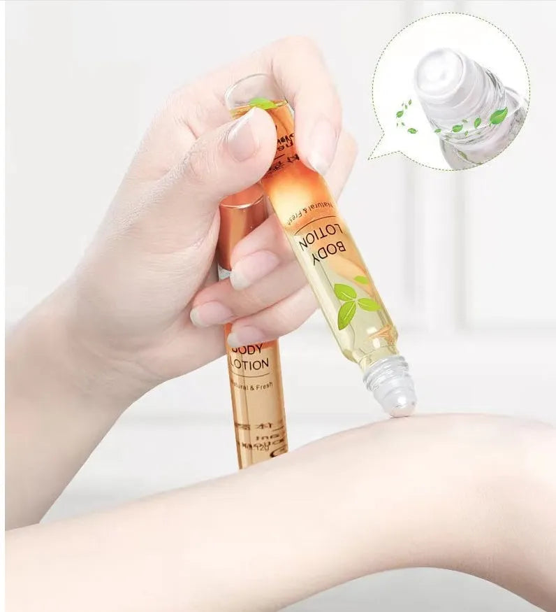 Mengxilan 12ml roll-on deodorant antiperspirant in green and pink with compact bottle