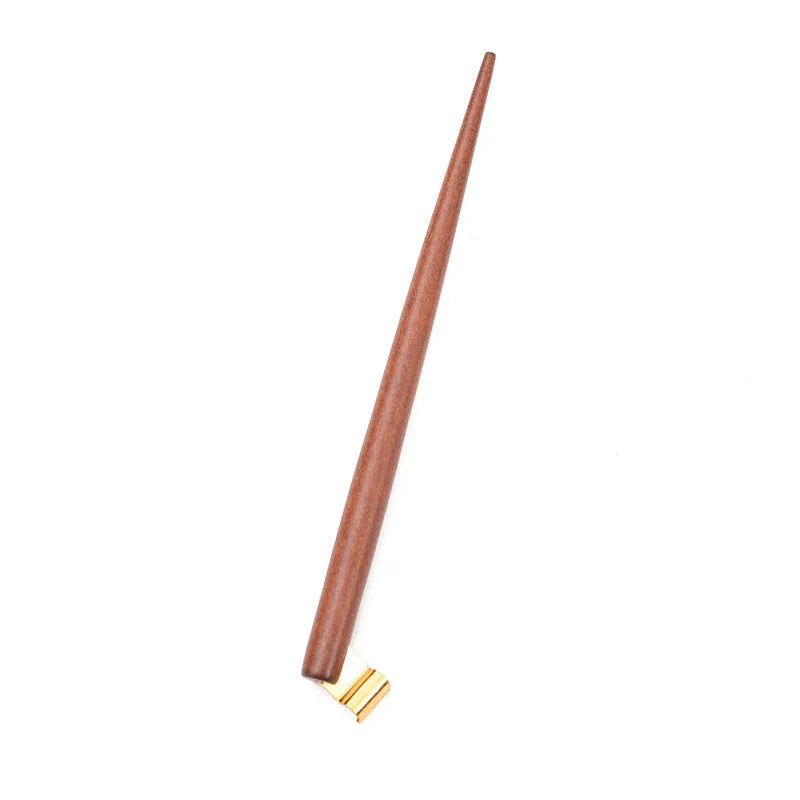 Black and brown comic dip pens with straight and inclined holders and six stainless steel nibs