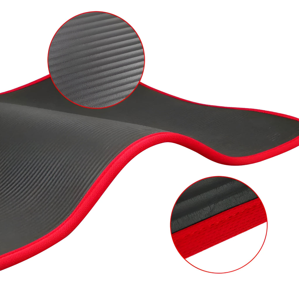 Extra thick non-slip yoga mat 10mm NRB material 183x61x1cm on floor