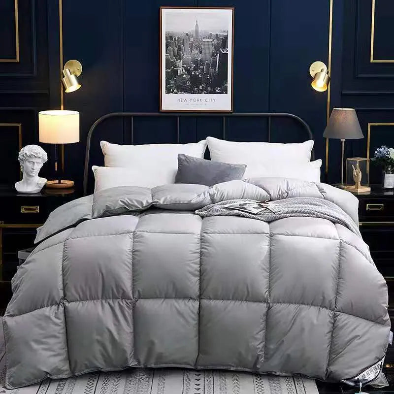Goose down winter duvet core with twill weave fabric in six colour options for 180cm beds