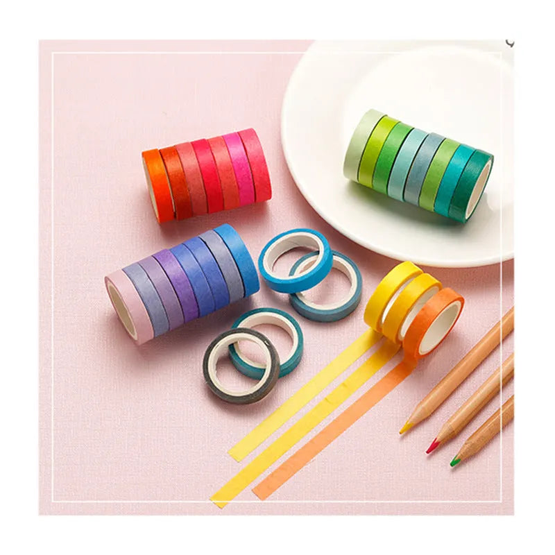 60 roll rainbow washi tape set 8mm wide 4m each decorative sticker pack for gift wrapping and DIY crafts