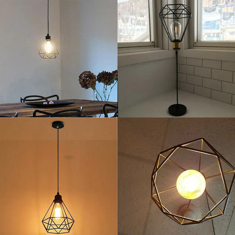 Black iron adjustable chandelier pendant light with retractable cord over a living room table.