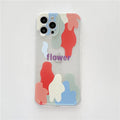 TPU abstract geometric phone case for iPhone 12 with dazzling transparent colour contrast finish