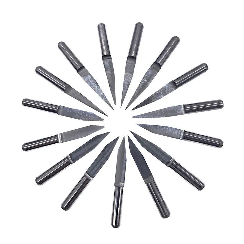 Ten tungsten steel engraving knife blades with 45-degree angle for acrylic milling