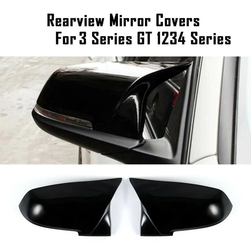 Bright black BMW rearview mirror shell pair for 1 2 3 4 Series F20 F30 M2