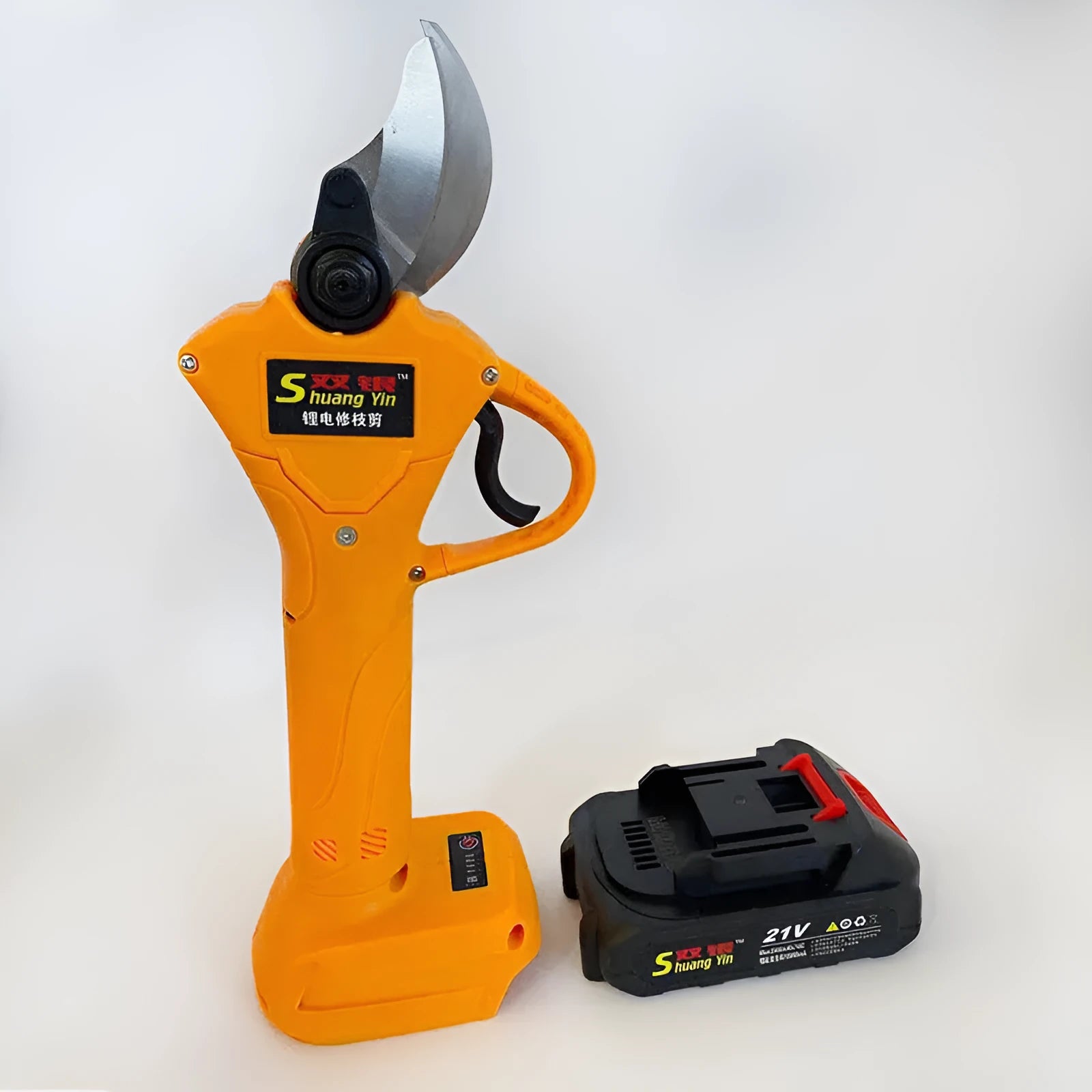 Double Silver electric branch shears for fruit tree pruning with lithium battery