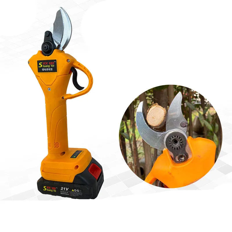 Double Silver electric branch shears for fruit tree pruning with lithium battery