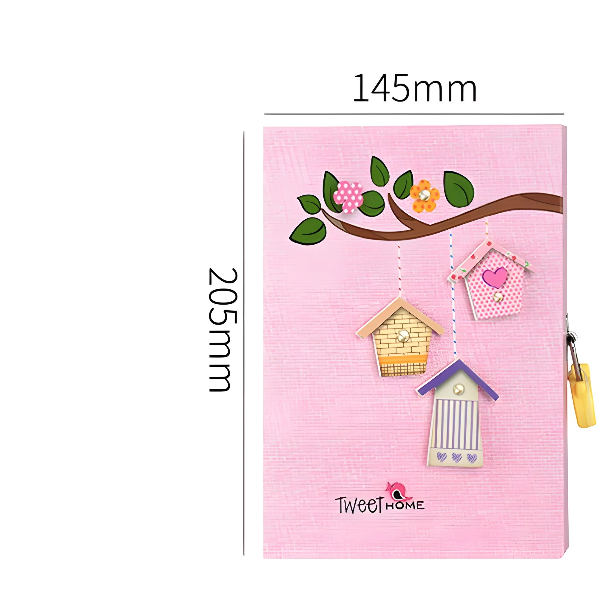 Children's lockable diary gift set in pink, blue, green, and orange, showing 32K notebook with security lock.