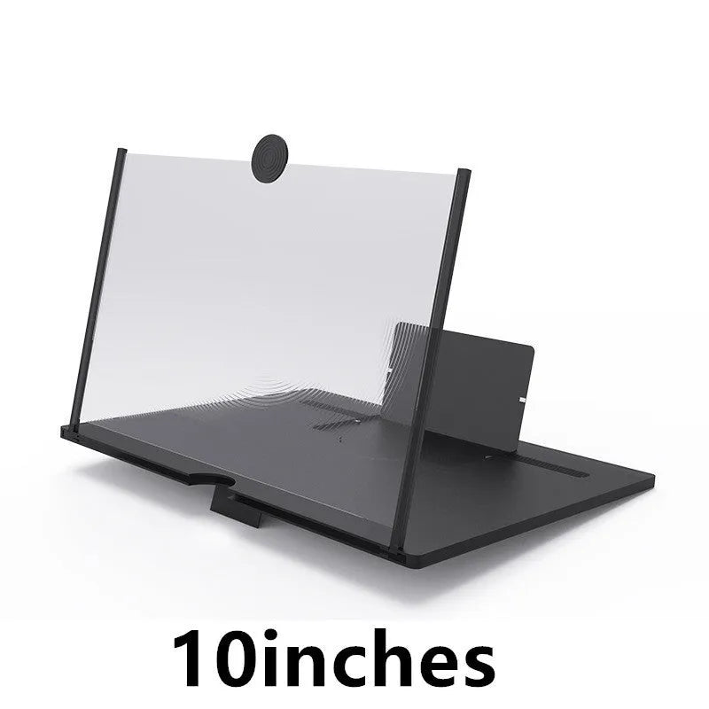 12-inch wood grain screen amplifier folding bracket showing folded and open positions