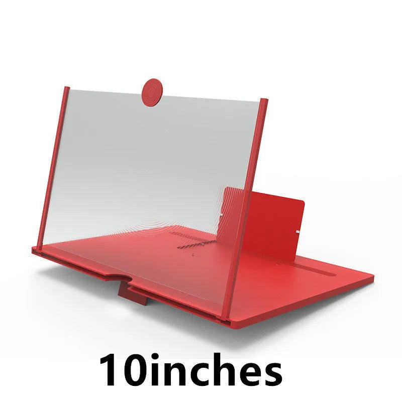 12-inch wood grain screen amplifier folding bracket showing folded and open positions