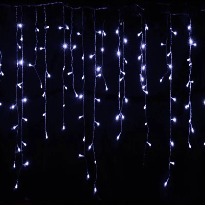 96 warm white LED starry icicle light string 4 metres long with 8-function controller