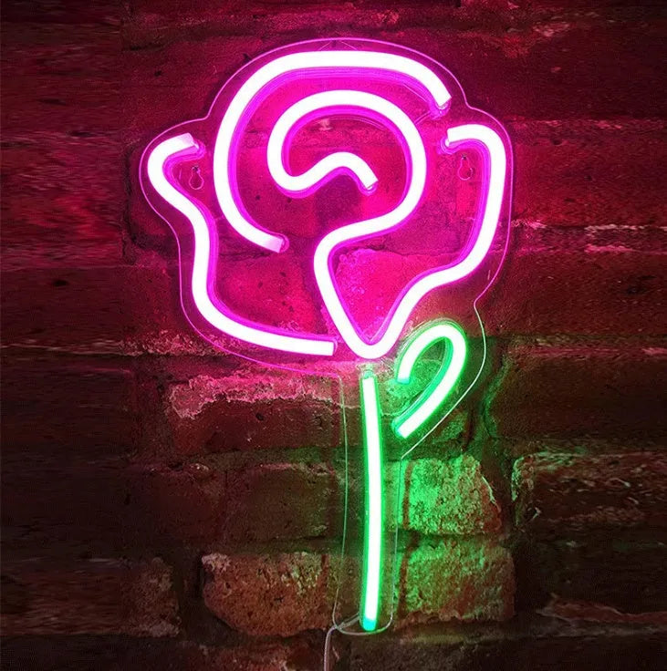 LED neon light with transparent acrylic backboard, special-shaped wall hanging design for party and interior decoration