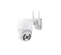 Wireless white PTZ surveillance camera ball machine with dual antennas on ceiling mount
