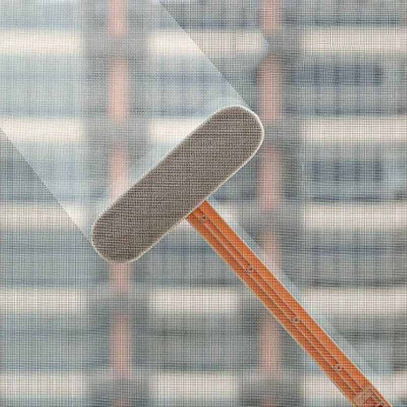 Household long-handled screen window cleaning brush in white, 52x20cm plastic double-sided wipe tool