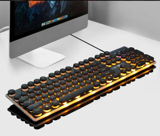 Forerunner GX60 Punk Manipulator USB wired gaming keyboard with retro glow, black colour, 104 keys