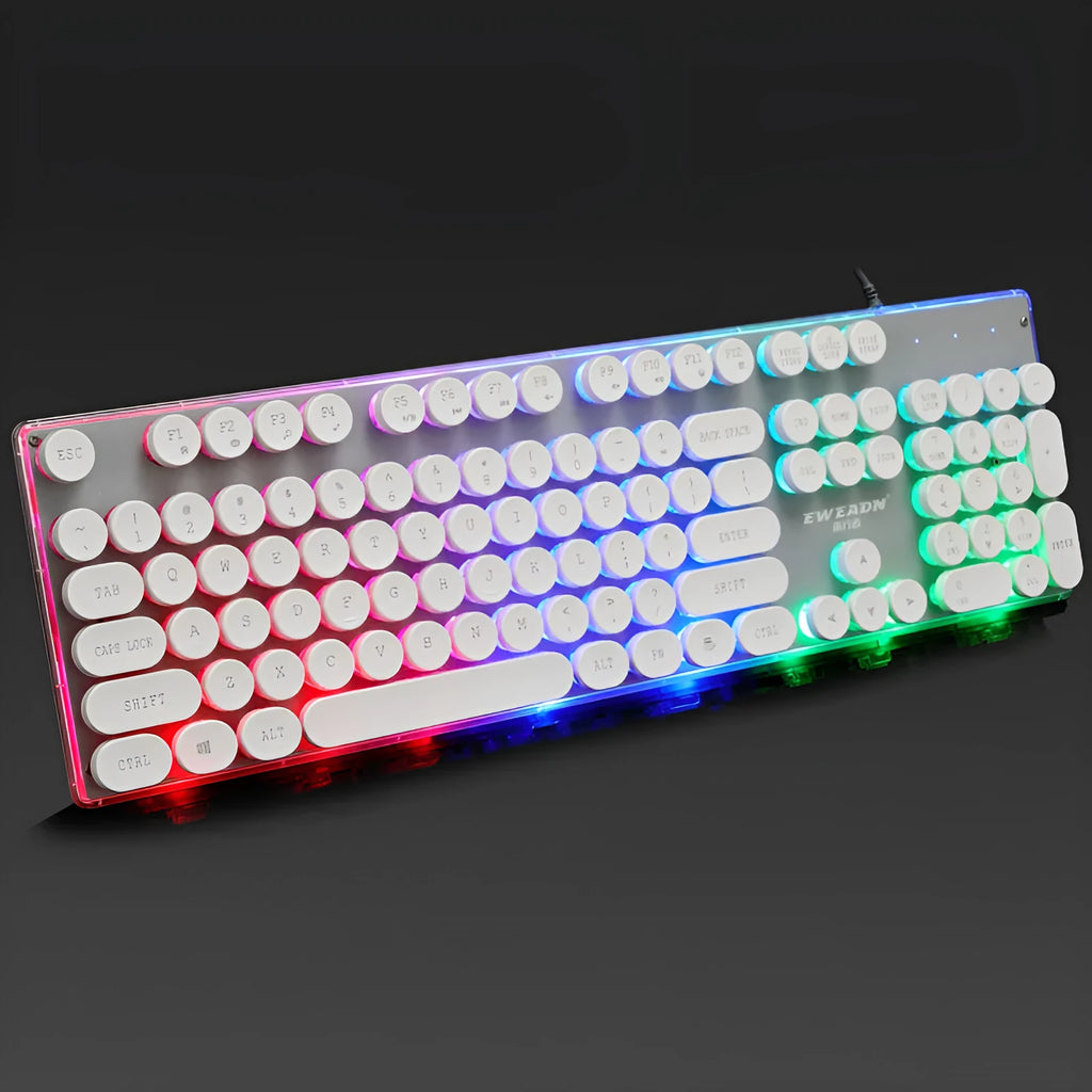 Forerunner GX60 Punk Manipulator USB wired gaming keyboard with retro glow, black colour, 104 keys
