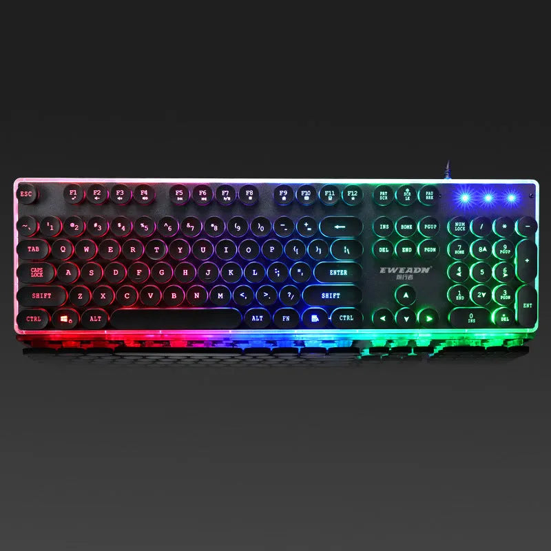 Forerunner GX60 Punk Manipulator USB wired gaming keyboard with retro glow, black colour, 104 keys