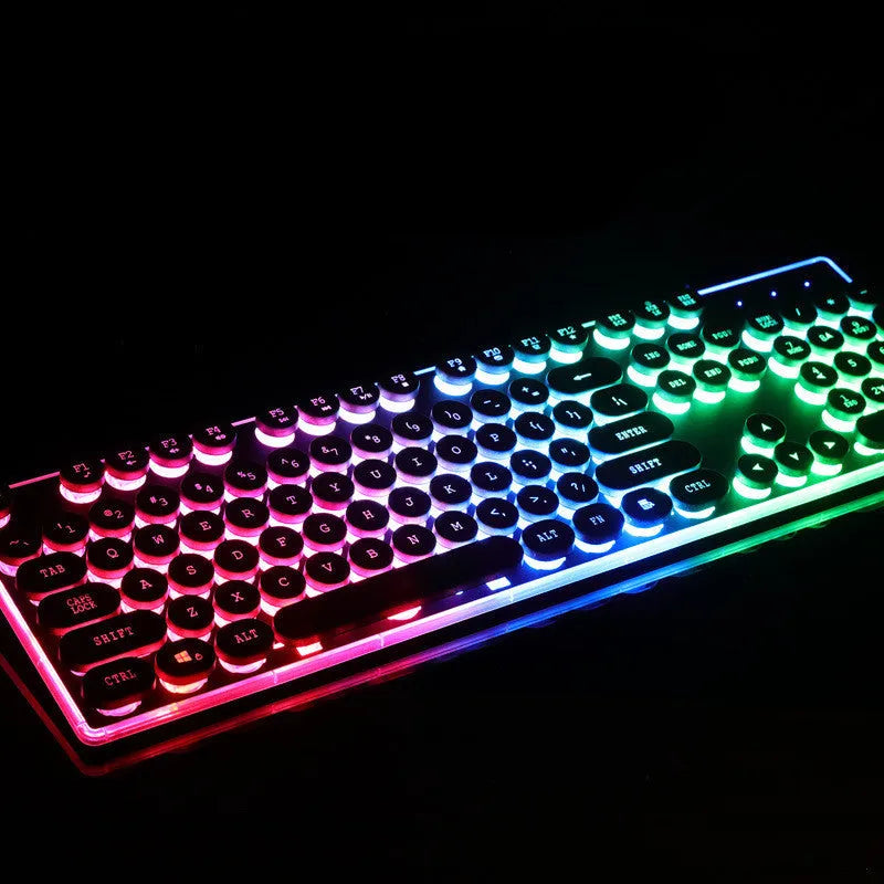 Forerunner GX60 Punk Manipulator USB wired gaming keyboard with retro glow, black colour, 104 keys